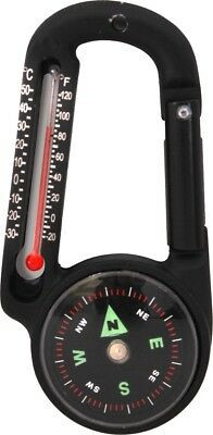 Aluminum Carabiner with Compass & Thermometer
