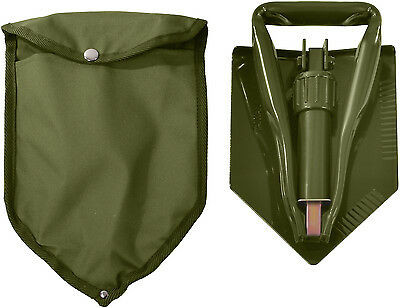 Olive Drab Tri-Fold Emergency Compact Military Shovel with Cover