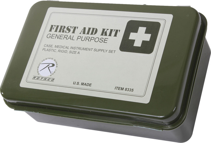 Olive Drab General Purpose Military NSN First Aid Kit Box with 60