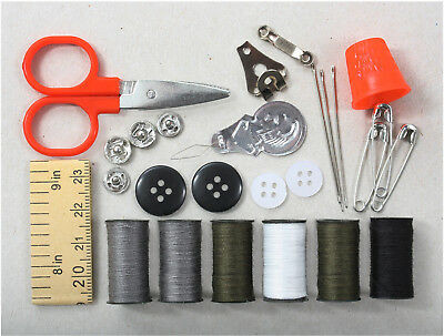 Emergency Sewing Repair Kit Case Small Pouch Belt Clip Travel Compact Military