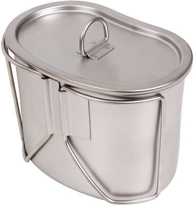 Stainless Steel Canteen Cup & Lid 18 oz Butterfly Military Camping Mug Hiking GI