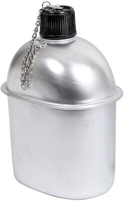 Campers Aluminum Canteen with Screw On Cap One Quart Leakproof