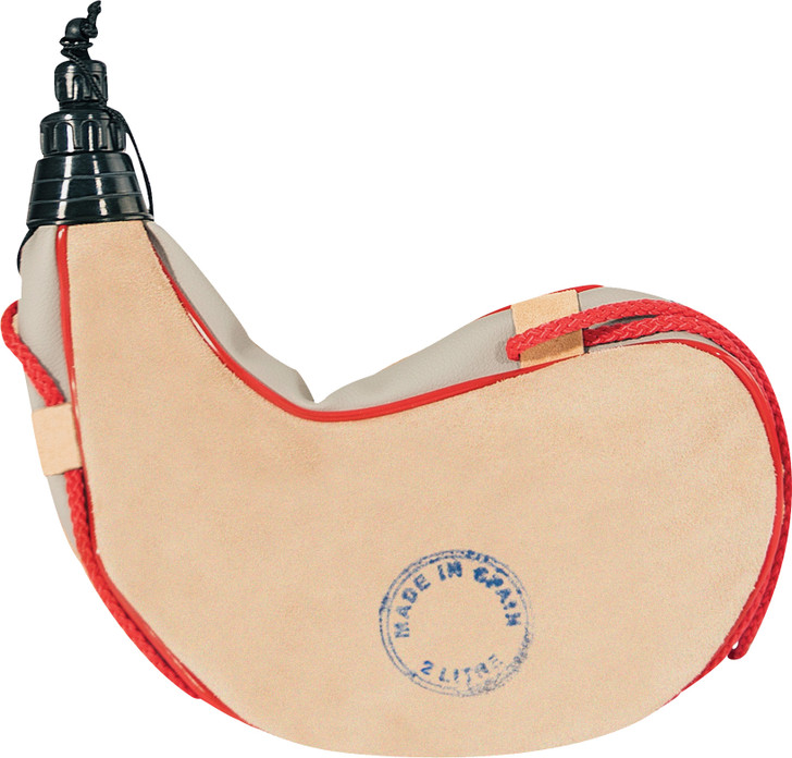 Traditional Goatskin Wine Bota Bag, Tan Spanish Leather Wineskin Beige Canteen