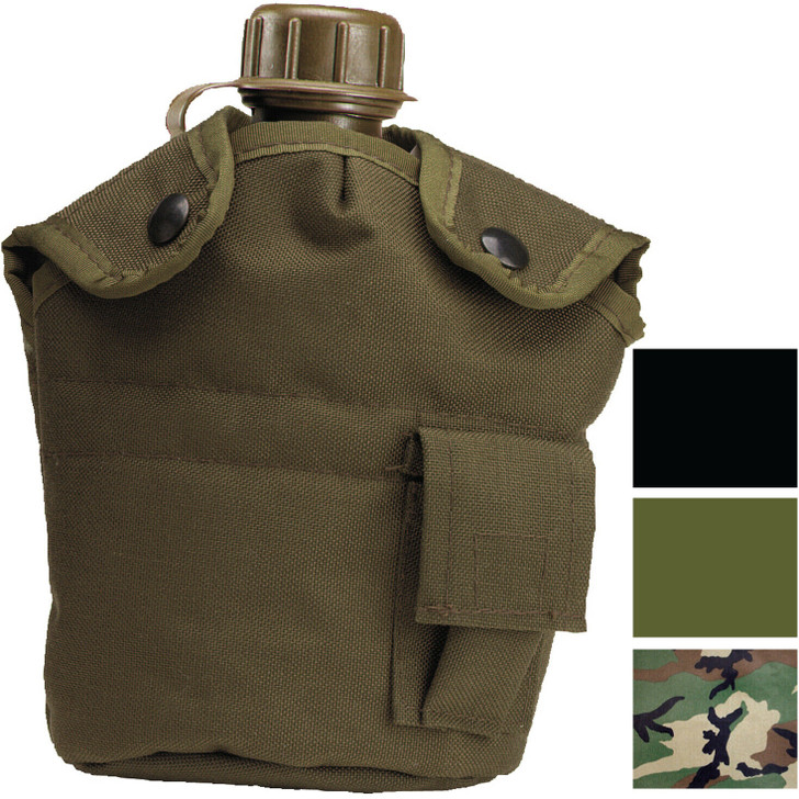 Nylon Canteen Cover 1 Qt Clips Fleece Travel Outdoor Hiking Military Tactical