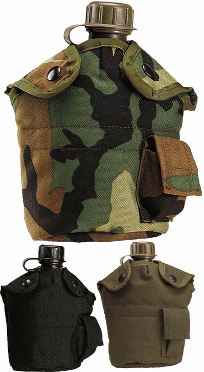 Nylon Canteen Cover 1 Qt Clips Fleece Travel Outdoor Hiking Military Tactical