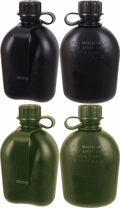 1 Quart Plastic Canteen with Removable Belt Clip US Military Surplus Camping