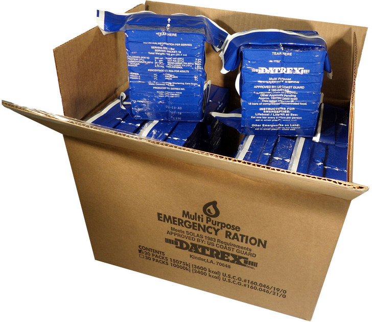 DATREX 3600 Calories Emergency Food Ration Coconut MRE Bars Case - 360 Bars Per Box