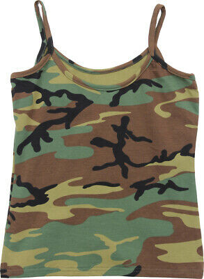 Womens Woodland Camouflage Slim Fit Casual Military Tank Top