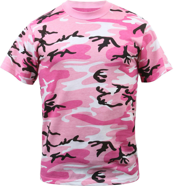 Mens Pink Camouflage Tactical Military Short Sleeve T-Shirt