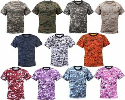 Digital Camo Tactical T-Shirt Camouflage Military Tee Short Sleeve Digi Army