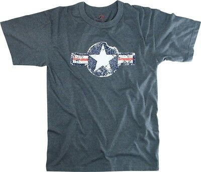 Navy Blue Army Air Corp Vintage Short Sleeve Design T-Shirt