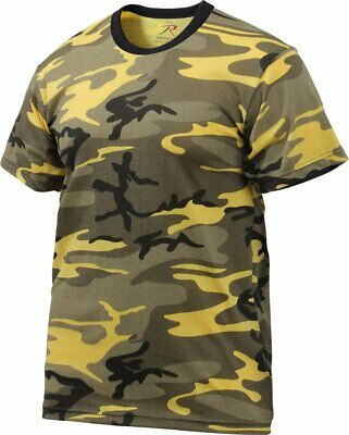 Mens Stinger Yellow Camouflage Tactical Military Short Sleeve T-Shirt