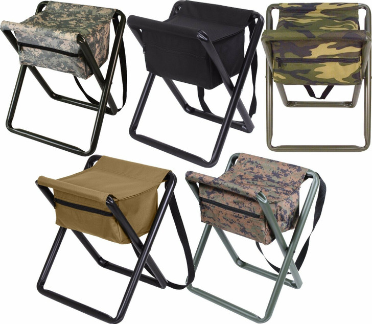 Lightweight Portable Stool with Pouch, Deluxe Camo Camping Travel Chair Seat