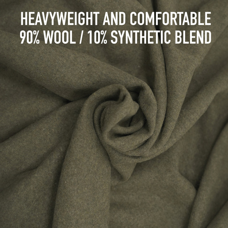 Khaki Italian Army Type European Surplus Style Wool Blanket
