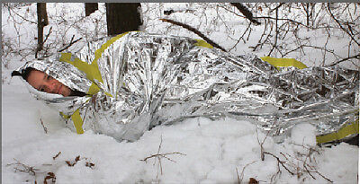 Polarshield Survival Emergency Sleeping Bag | Silver Reflective Blanket 2-Pack
