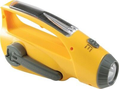 Solar Wind Up Hand Crank LED Flashlight with Radio Emergency Survival AM FM