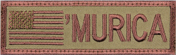 Subdued 'Murica American Flag Patch 4" x 1-1/8"