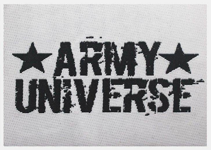 2 Pack Army Universe Cloth Sticker Fabric Patch 2.5" x 3.5" Black / White