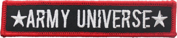2-Pack Army Universe Official Patch with Hook Back 1" x 5" Black with Red Border