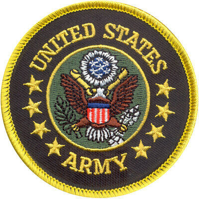 US Army Patch United States Eagle Embroidered Logo Round Iron Sew Patch 3"