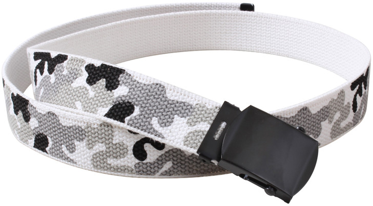 City Camouflage Military Cotton Web Belt With Black Buckle