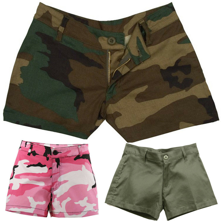 Women's Military Short Shorts Camouflage Army Casual Lounging Mini Boys