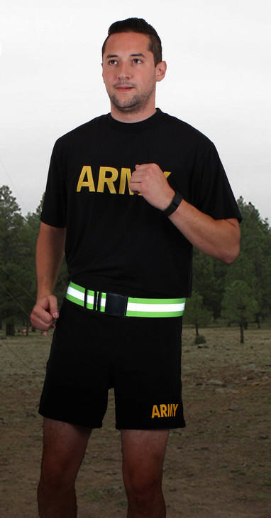 Neon Green Hi Vis Reflective Belt, Elastic Running Safety PT US Army Military