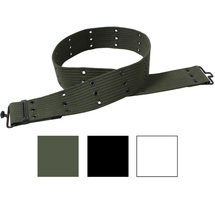 Military Pistol Belt Cotton Canvas 42" Long US WWII Type Paratrooper Infantry M1936  Tactical Army Infantry Grommet Adjustable