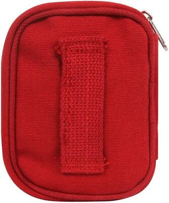 Red Canvas White Cross Kit First Aid Side Mini Zipper Pouch