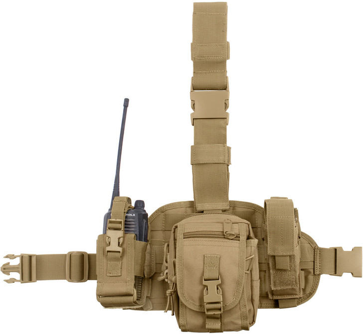Coyote MOLLE Drop Leg Emergency Utility Rig with Utility Radio & Mag Pouches