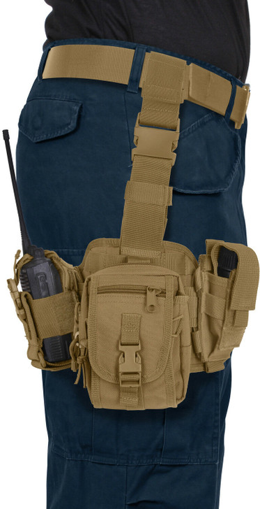 Coyote MOLLE Drop Leg Emergency Utility Rig with Utility Radio & Mag Pouches