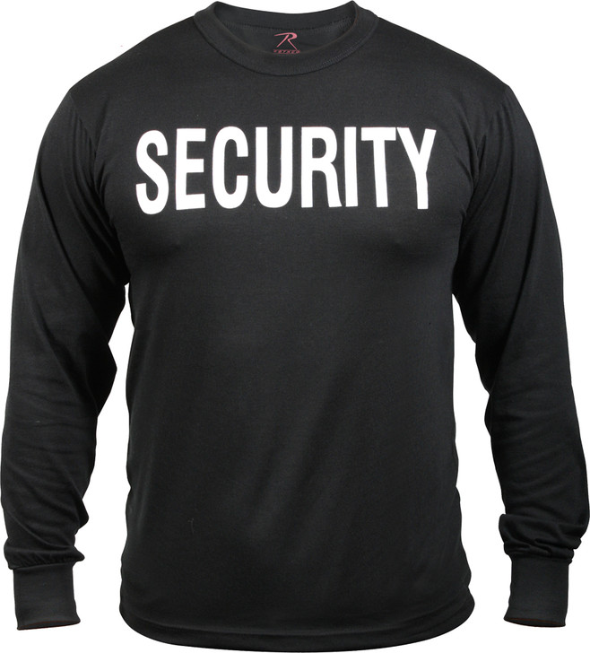 Black Long Sleeve Security Double Sided Raid Bouncer T-Shirt