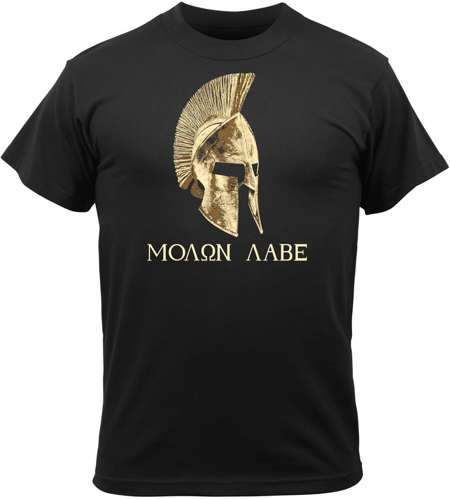 Black Molon Labe Spartan Helmet Warrior T-Shirt