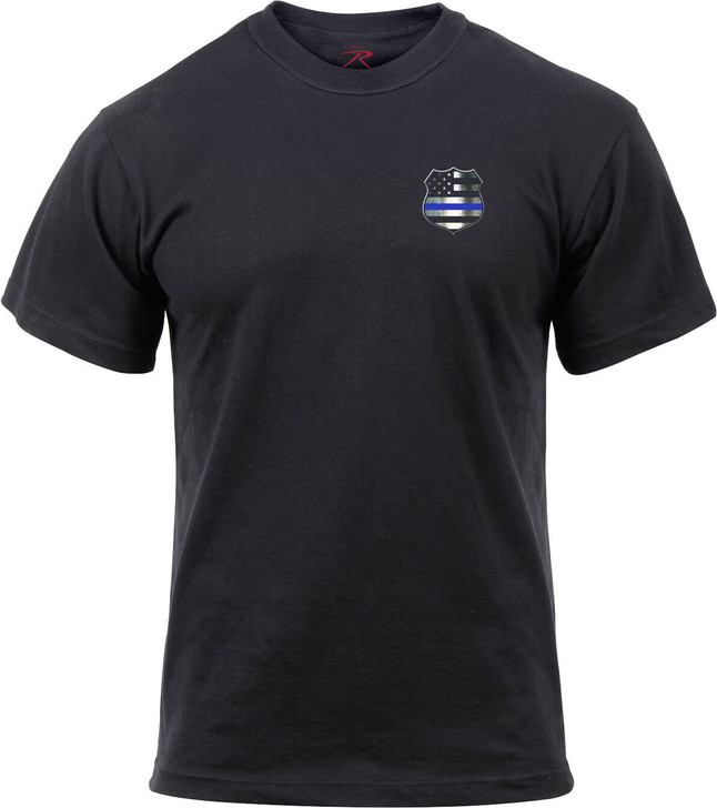 Mens Black Two Sided Thin Blue Line US Flag Distressed Athletic Muscle T-Shirt