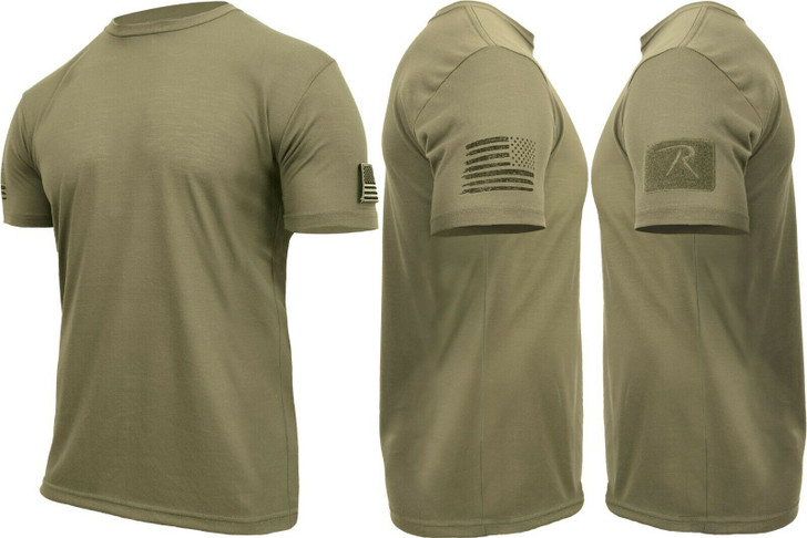 3 PACK Coyote Brown AR 670-1 Tactical US Athletic Muscle T-Shirt & Loop Field