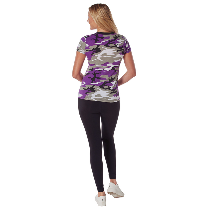 Womens Long Length Camo T-Shirt Military Army Ladies Girls Short Sleeve Tee