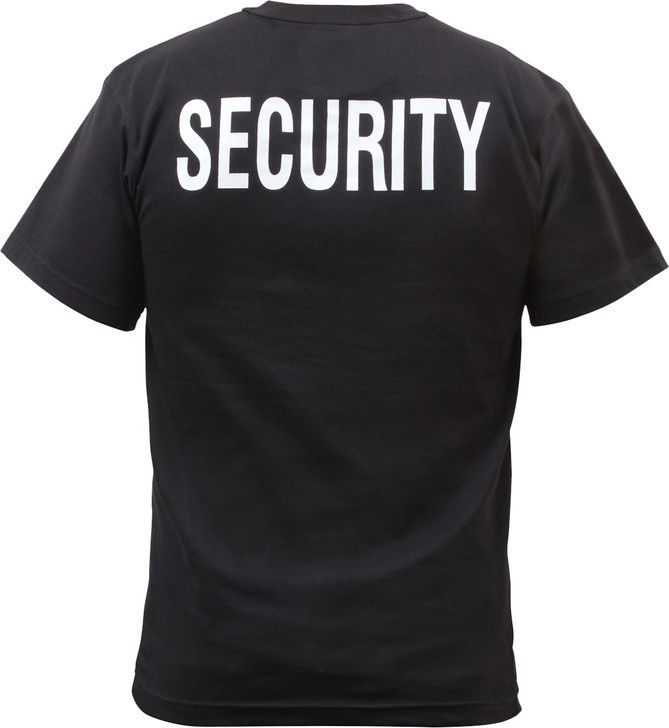 Security Double Sided T-Shirt Black & White Official Issue Officer Bouncer Event