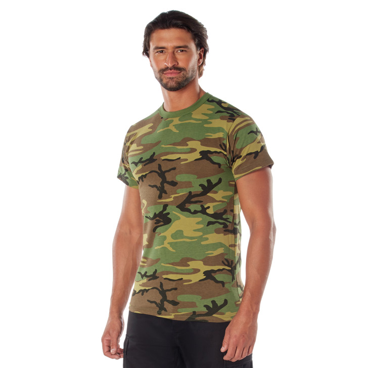 Woodland Camouflage Heavy Duty Premium Poly/Cotton Military T-Shirt