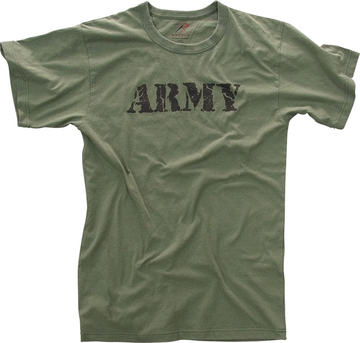 Olive Drab Distressed Army Logo T-Shirt