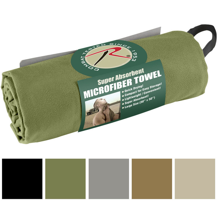 Microfiber Towel Quick Drying Absorbent Antibacterial Lightweight Packable Army