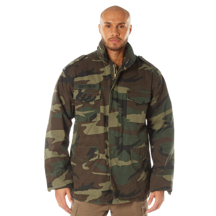 Woodland Camouflage Vintage Military M-65 Field Army M65 Jacket