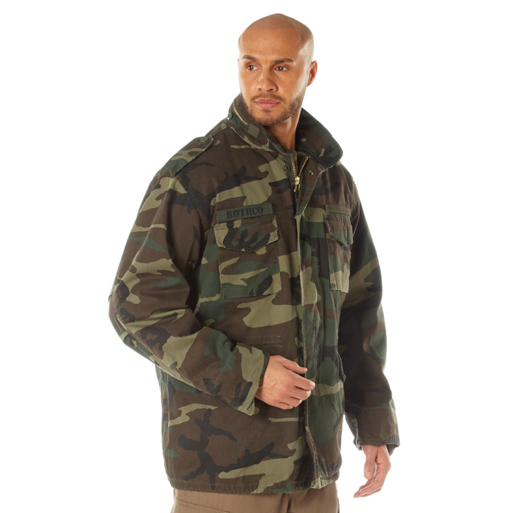 Woodland Camouflage Vintage Military M-65 Field Army M65 Jacket