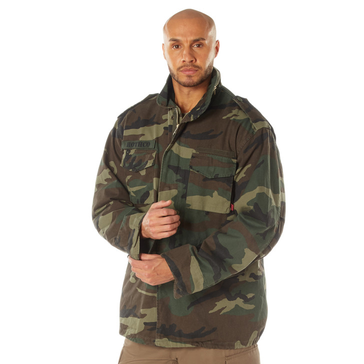 Woodland Camouflage Vintage Military M-65 Field Army M65 Jacket