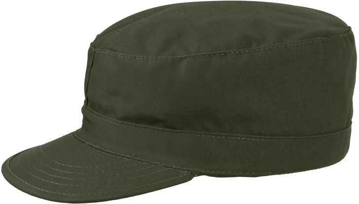 Olive Drab Fatigue Hat with Padded Ear Flaps - Tactical Fitted Winter Patrol Cap
