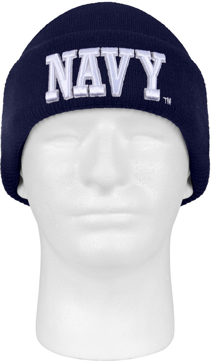 Navy Blue Acrylic Deluxe Embroidered US Navy Official Watch Cap
