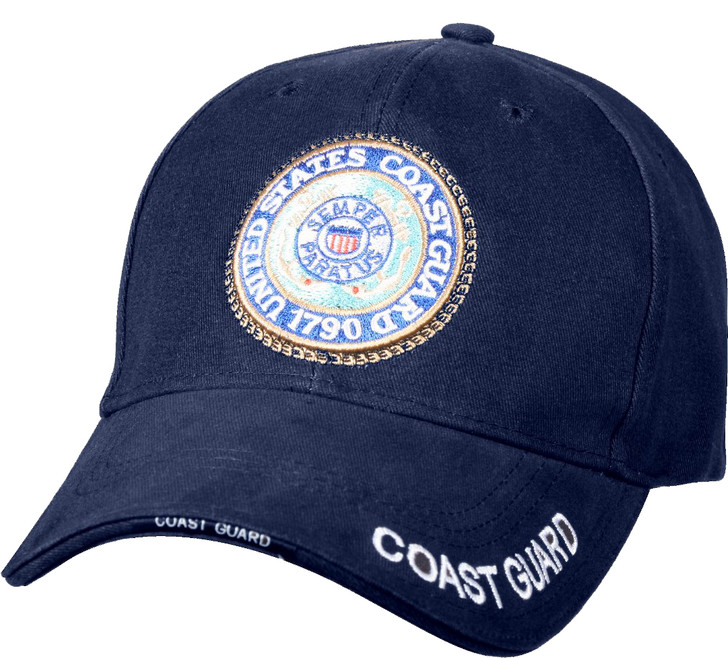 Navy Blue Deluxe US Coast Guard Adjustable Low Profile Insignia Cap