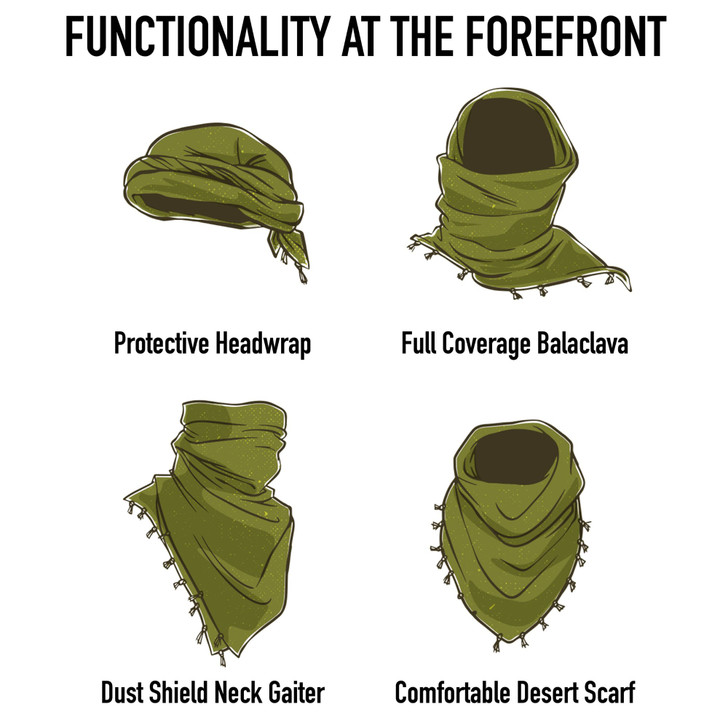 Solid Shemagh Heavyweight Arab Tactical Desert Keffiyeh Scarf