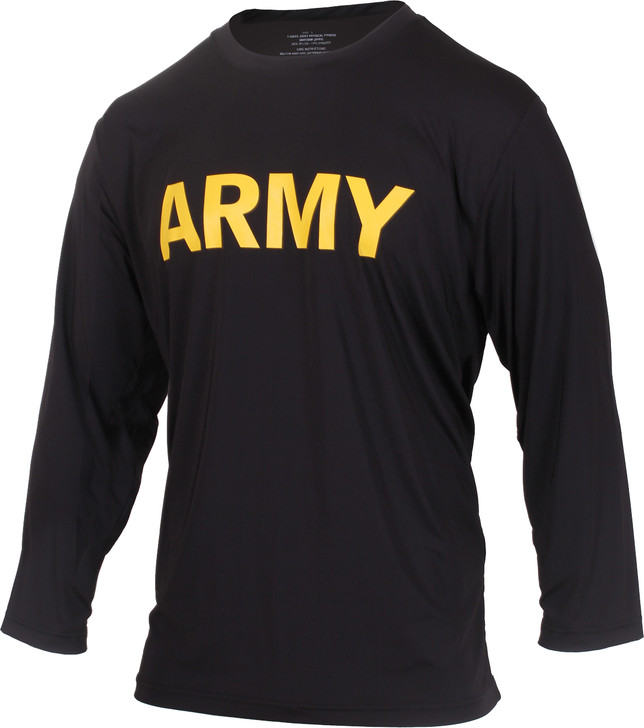 Black US Army Long Sleeve Performance PT Shirt