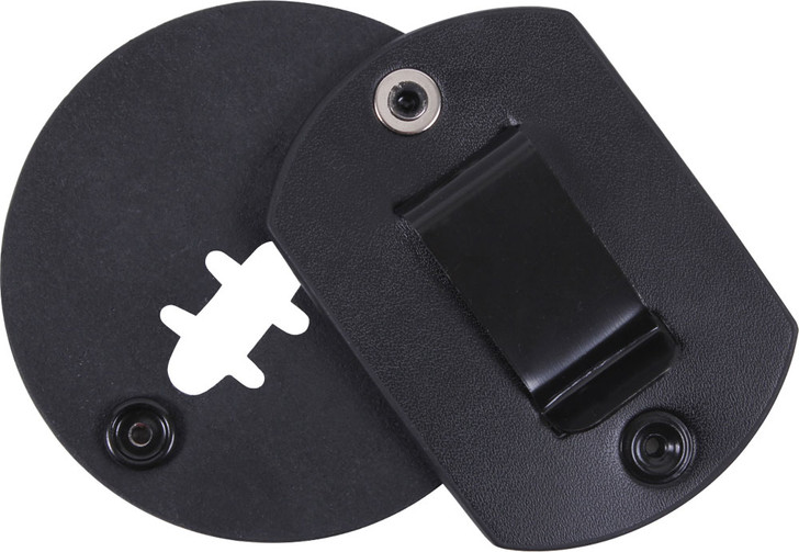Black Round Badge Holder Shield Leather Clip On Belt for Law Enforcement Police