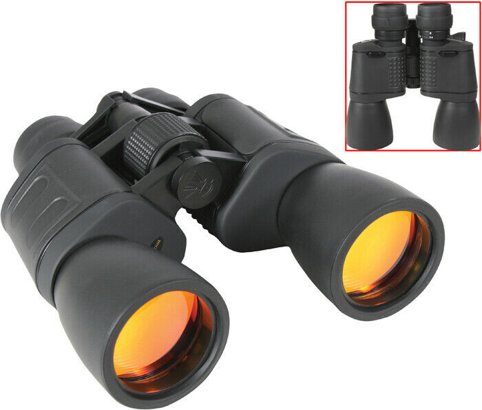 Black 8-24 x 50mm Zoom Military Binoculars Full Size Prism with Case & Strap